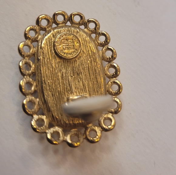 Givenchy Gold Tone Black Clip Earrings - Picture 2 of 3